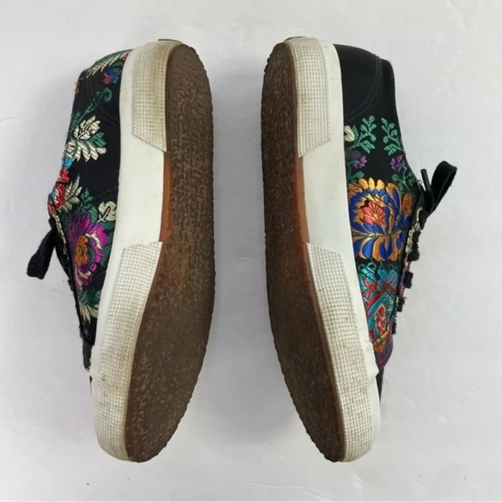 Superga 2750 Black Satin Mandarin Embroidery Sneakers‎ - Picture 11 of 16